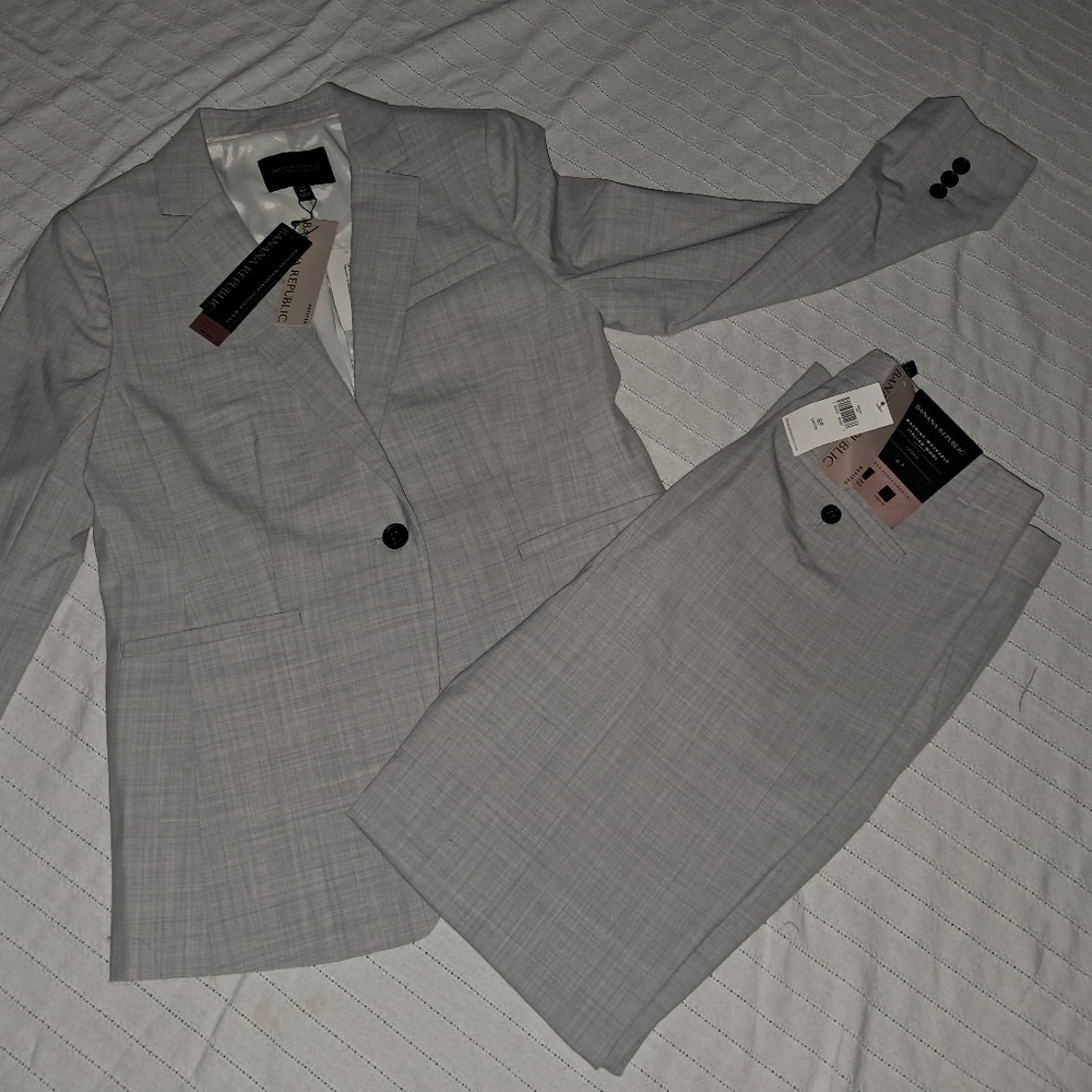 Banana Republic Gray Suit Set Professional Tailoring